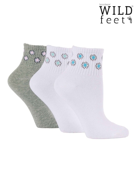 Wild Feet White Quarter Length Sporty Crew Socks (F50062) | £12