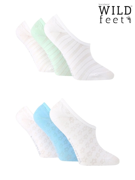 Wild Feet Natural Low Cut No Show Mesh Liners Trainers Socks 6 Pack (F50077) | £16