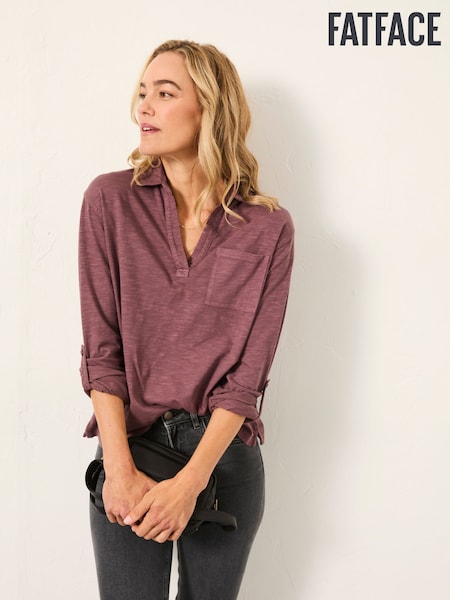 FatFace Paige Dusky Purple Jersey Shirt (F50230) | £35