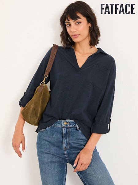 FatFace Paige Navy Jersey Shirt (F50241) | £35