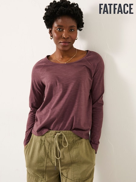 FatFace Ava Dusky Purple Long Sleeve T Shirt (F50261) | £28