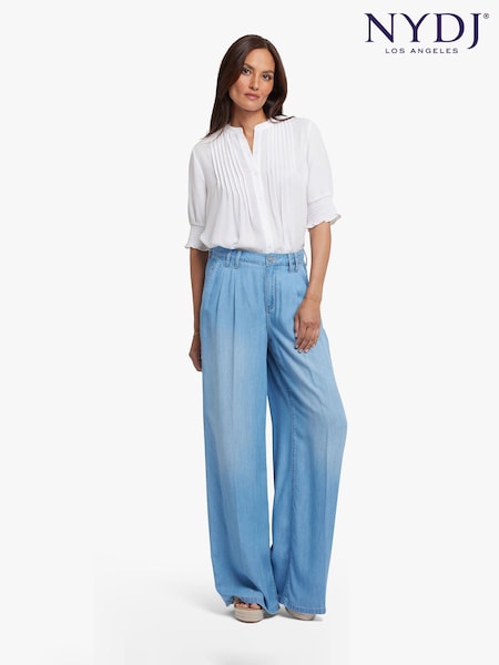 NYDJ Blue Whitney Pleated Trousers (F50305) | £140