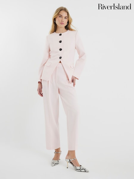 River Island Pink Straight Leg Trousers (F50308) | £40