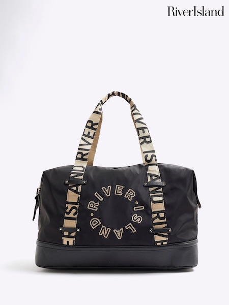 River Island Black Logo Holdall Bag (F50315) | £50