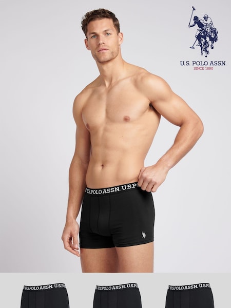 U.S. Polo Assn. Black Mens Boxer Shorts 3 Pack (F50342) | £35