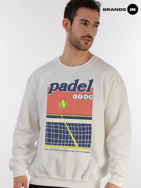 Brands In White Mens Padel Club Court Sweatshirt (F50377) | £31