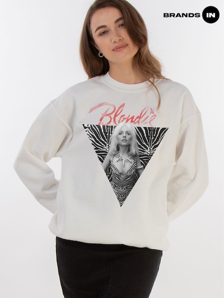Brands In White Blondie Zebra Triangle Women Music Sweatshirt (F50387) | £38