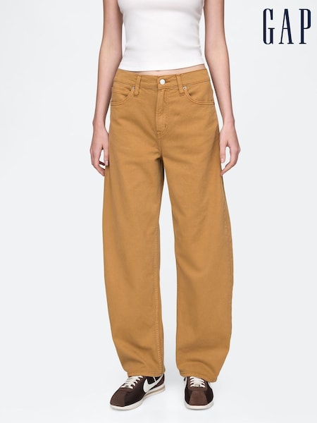 Gap Brown High Waisted Barrel Jeans (F50422) | £31