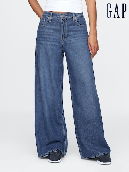 Gap Blue Mid Rise UltraSoft Baggy Jeans (F50424) | £55