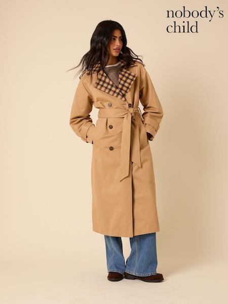 Nobodys Child Brown Contrast Okasan Trench Coat (F50482) | £169