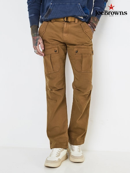 Joe Browns Brown Classic Cargo Trousers with Woven Belt (F50538) | £50