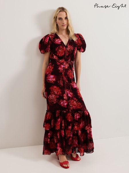 Phase Eight Black Amaris Floral Dress (F50595) | £179