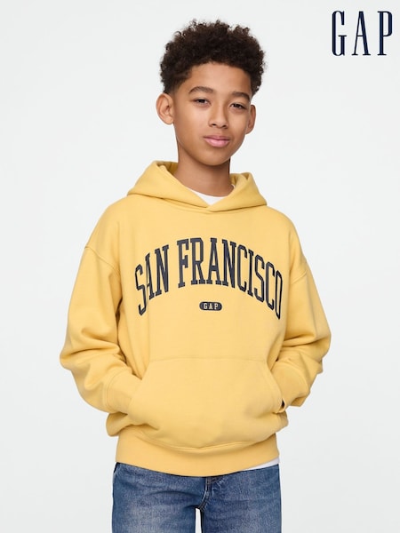 Gap Yellow San Francisco Vintage Fleece-Lined Hoodie (4-13yrs) (F50660) | £20