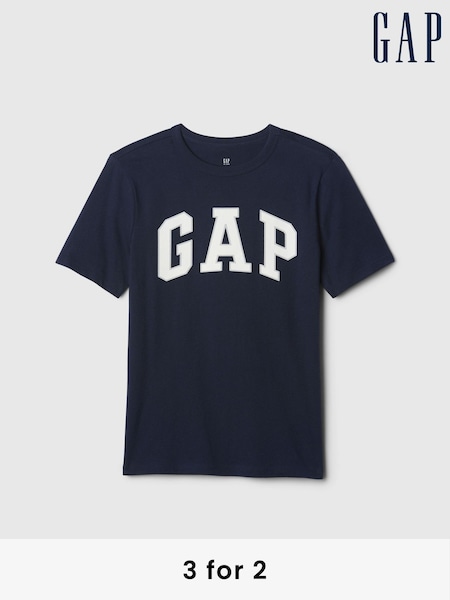Gap Navy Blue Logo Short Sleeve Crew Neck T-Shirt (4-13yrs) (F50686) | £10