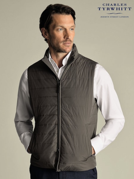 Charles Tyrwhitt Brown Quilted Gilet (F50746) | £100