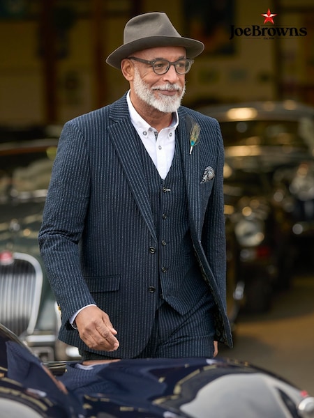 Joe Browns Blue Pinstripe Seersucker Suit Blazer (F50781) | £108
