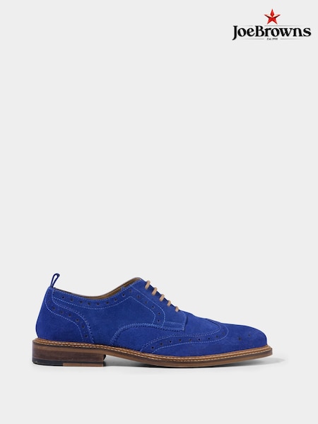 Joe Browns Blue Premium Leather Lace-Up Suede Brogues Shoes (F50796) | £70