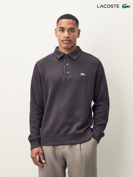 Lacoste Brown Classic Fit Polo Collar Ribbed Polo Sweatshirt (F50828) | £130