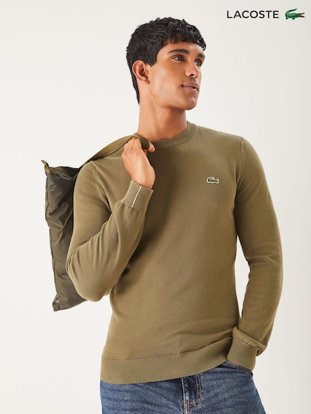 Lacoste Green Cotton Crew Neck Sweater (F50845) | £110