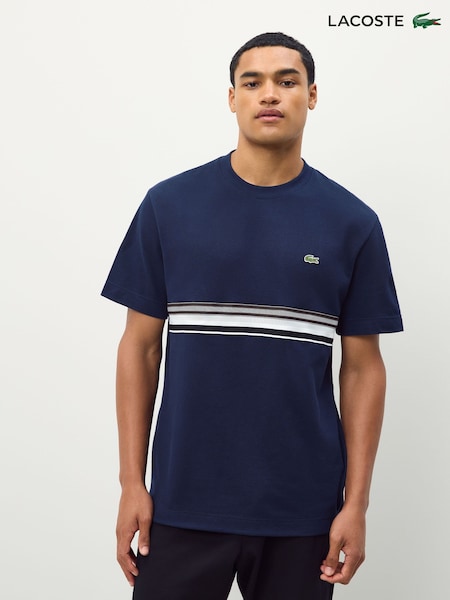 Lacoste Classic Fit Blue French Made Mini-Piqué T-Shirt (F50871) | £80