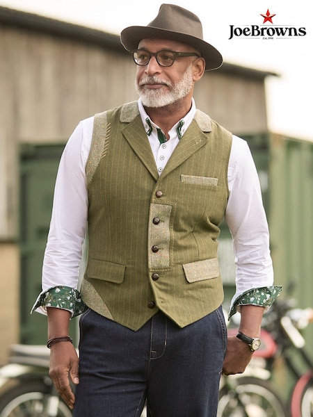 Joe Browns Green Striped Waistcoat (F50921) | £64
