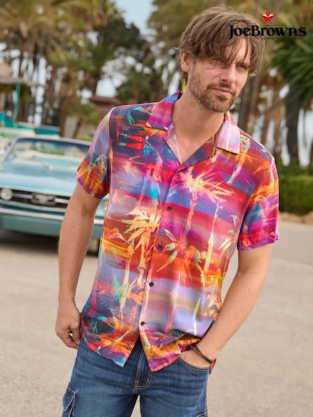 Joe Browns Orange Sunset Palm Tree Short Sleeve Shirt (F50927) | £43