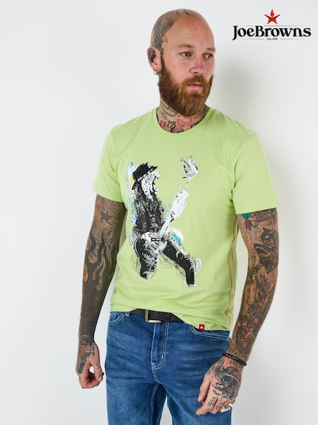 Joe Browns Green Rocker Cheetah Graphic 100% Cotton T-Shirt (F50932) | £29