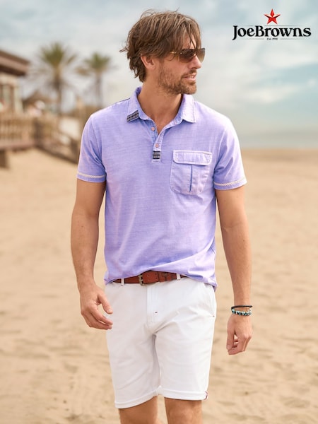 Joe Browns Purple Washed Chest Pocket Polo Shirt (F50933) | £44