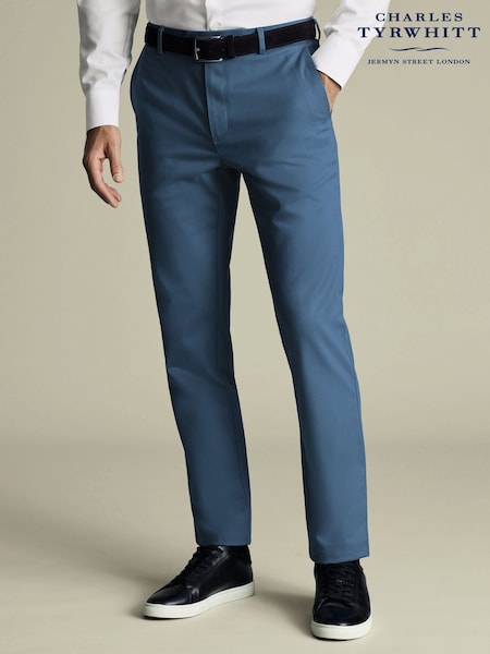 Charles Tyrwhitt Blue Slim Fit Smart Casual Chino Trousers (F50967) | £90