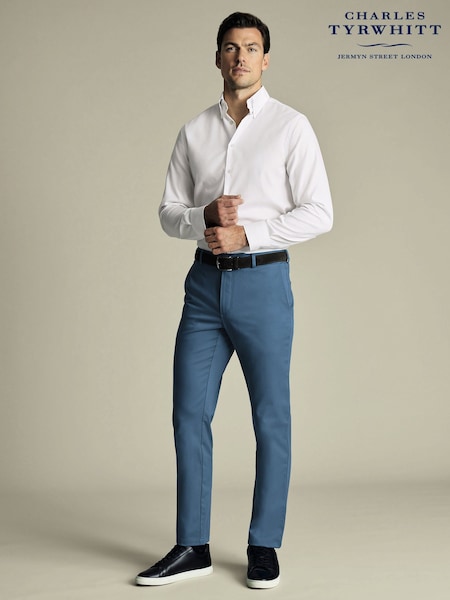 Charles Tyrwhitt Blue Classic Fit Smart Casual Chino Trousers (F50984) | £90