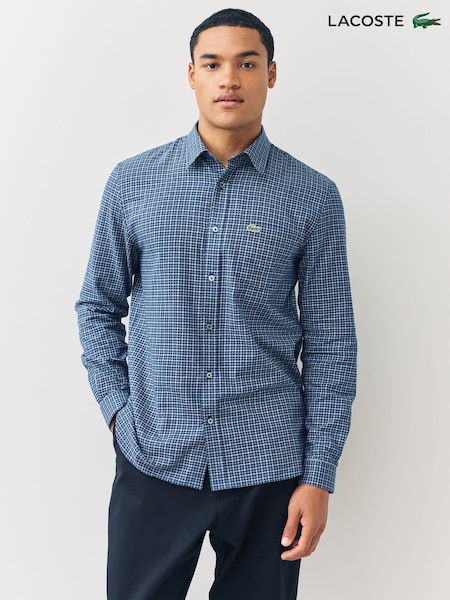 Lacoste Blue Small Check Flannel Shirt (F51066) | £125