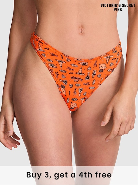 Victoria's Secret PINK Halloween Print Thong Cotton Knickers (F51197) | £9