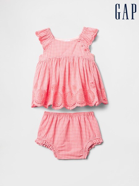 Gap Red/Pink Eyelet Cotton Outfit Set (Newborn-24mths) (F51246) | £25