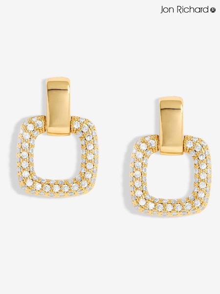 Jon Richard Gold Tone Micro Pave Door Knocker Earrings (F51325) | £20
