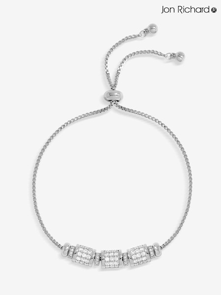 Jon Richard Silver Tone Pave Charm Toggle Bracelet (F51420) | £20