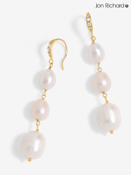 Jon Richard Gold Tone Semi Precious Drop Earrings (F51433) | £25