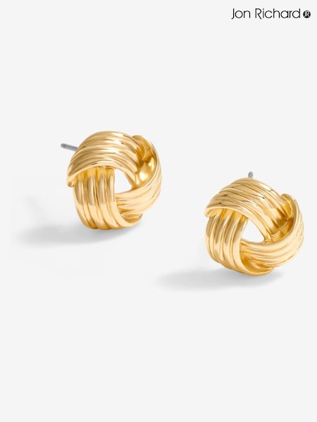 Jon Richard Gold Tone Ridge Knot Studs Earrings (F51548) | £18
