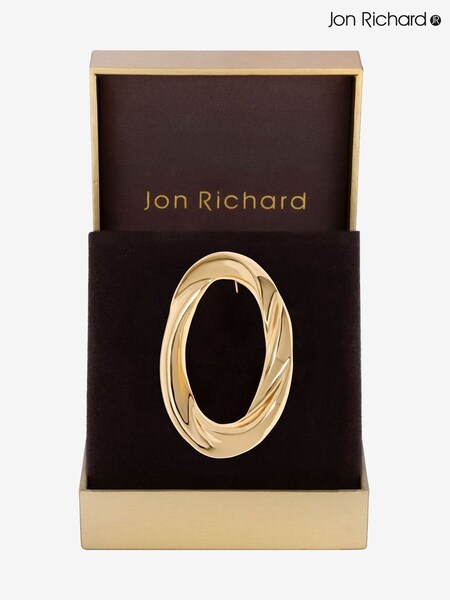 Jon Richard Gold Tone Open Polished Twist Gift Boxed Brooch (F51595) | £15
