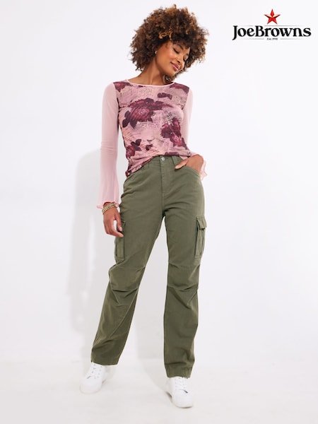 Joe Browns Green Relaxed Fit Cargo 100% Cotton Joggers (F51738) | £50