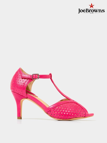 Joe Browns Pink Laser Cut T-Bar Heels (F51745) | £55