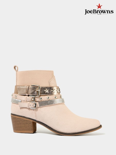 Joe Browns Natural Star Studded Buckle Detail Ankle Boots (F51822) | £70