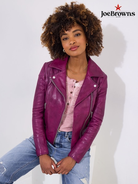 Joe Browns Purple Classic Collared Biker Jacket (F51911) | £204