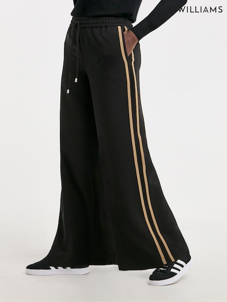 JD Williams Black Side Stripe Wide Leg Trousers (F52002) | £40