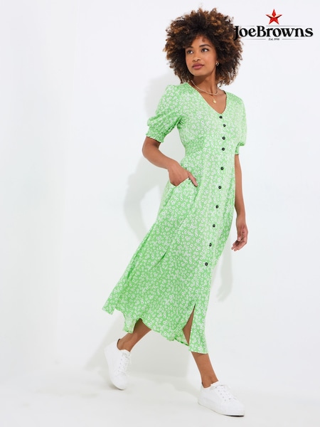 Joe Browns Green Petite Puff Sleeve Daisy Maxi Dress (F52154) | £58