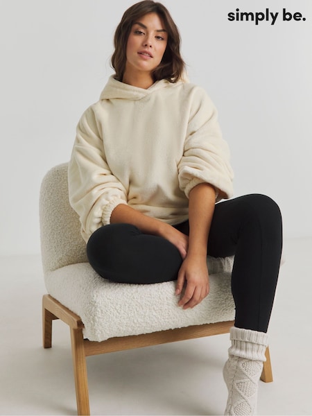 Simply Be Cream Pretty Secrets Bell Sleeve Fleece Lined Hoodie (F52263) | £30