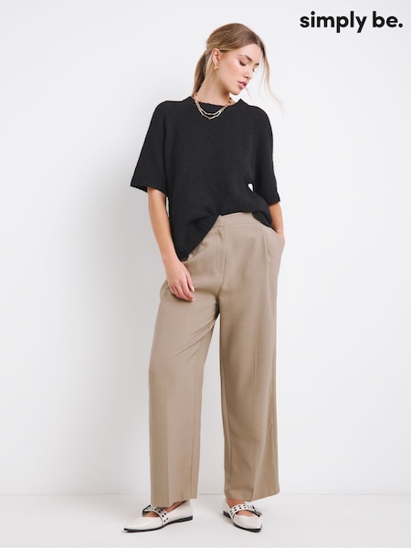 Simply Be Nude Tab Detail Wide Leg Trousers (F52272) | £40
