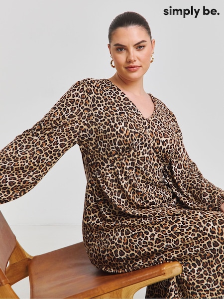 Simply Be Brown Supersoft Midi Dress (F52278) | £32