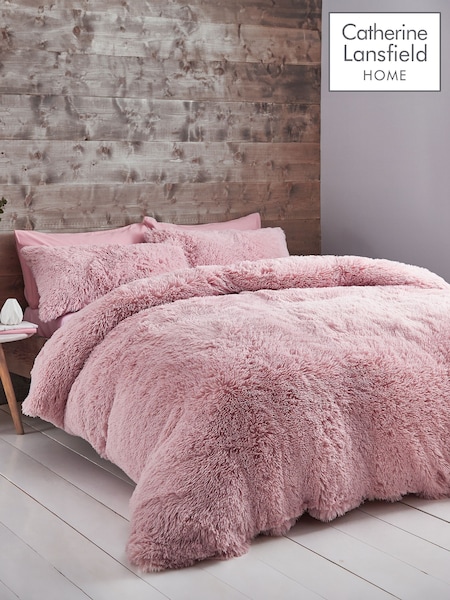 Catherine Lansfield Blush So Soft Cuddly Deep Pile Duvet Cover and Pillowcase Set (F52400) | £65