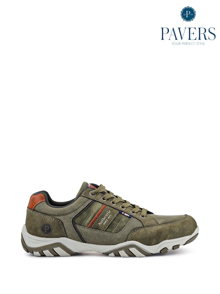 Pavers Green Lace-Up Casual Trainers (F52490) | £40