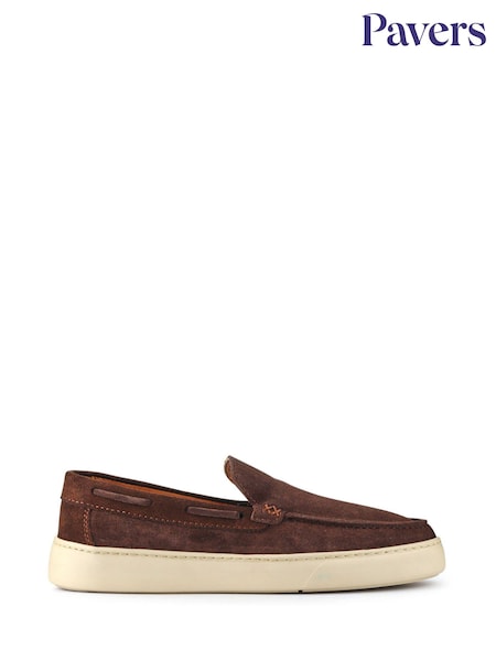 Pavers Brown Leather Slip-Ons Shoes (F52494) | £50